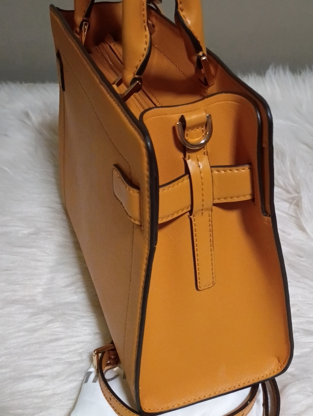 Michael Kors saffiano Leather satchel in marigold - Picture 6 of 16